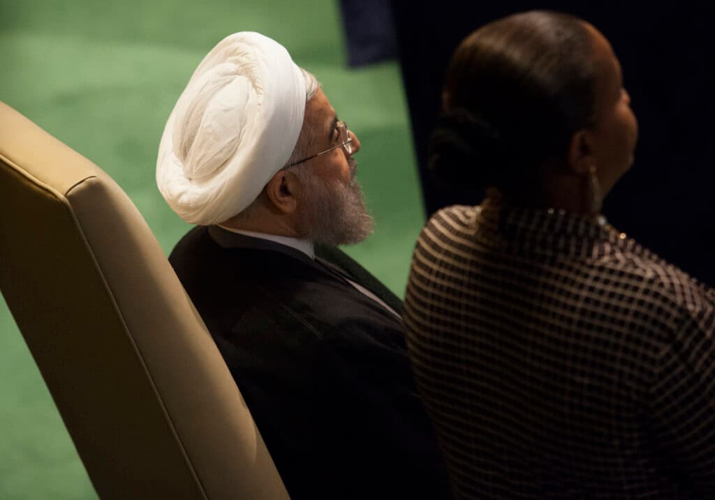 Hassan Rouhani during the 71st UN General Assembly debate at UN headquarters in New York City on September 22, 2016.