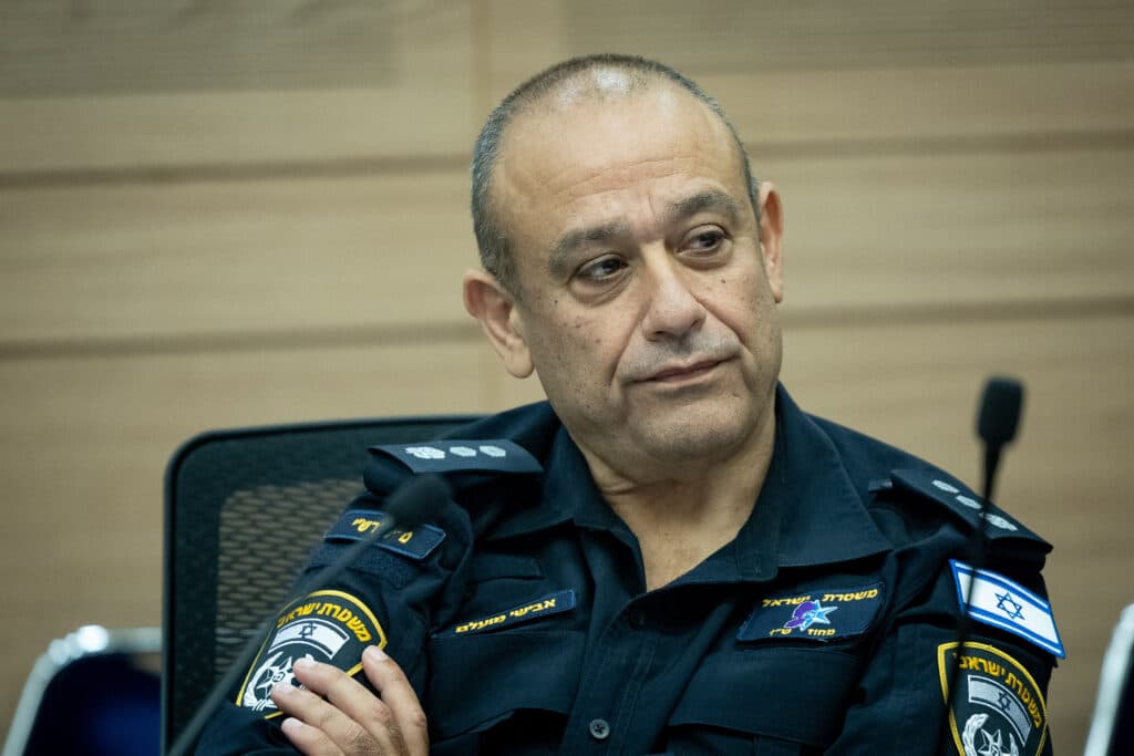 Avishai Moalem, commander of the Yamar Judea and Samaria police unit, attending a Knesset meeting.