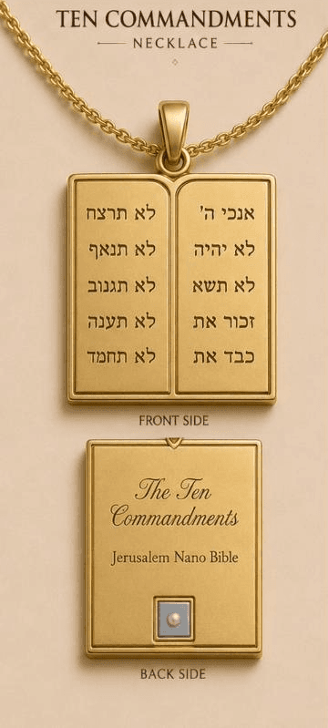Ten Commandments Necklace — Jerusalem Nano Bible