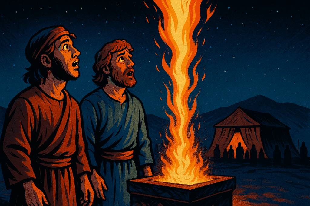 Illustration, Parshat Shemini. | Image: Chat GPT