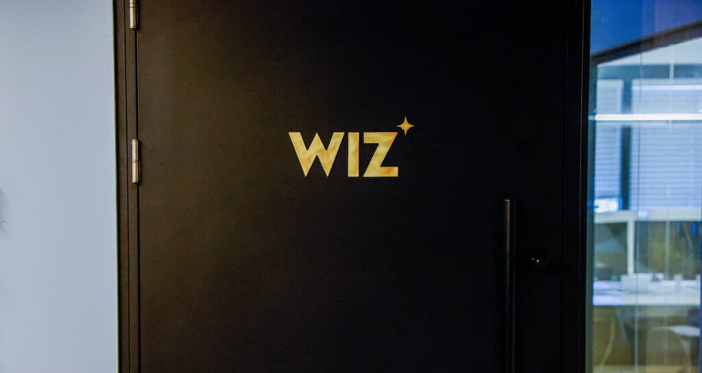 The entrance to the Wiz cybersecurity company offices.