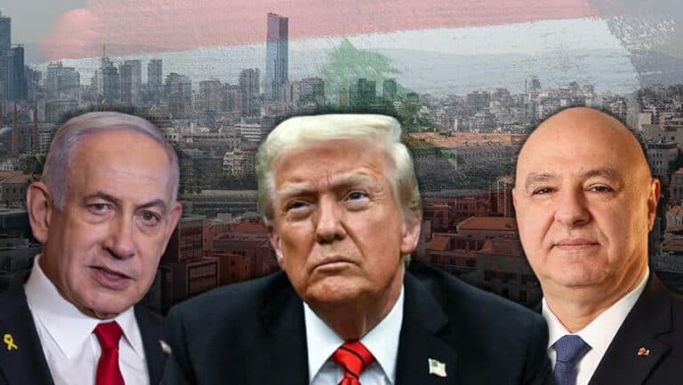 Composite image showing officials connected to the reported Lebanon ceasefire proposal.