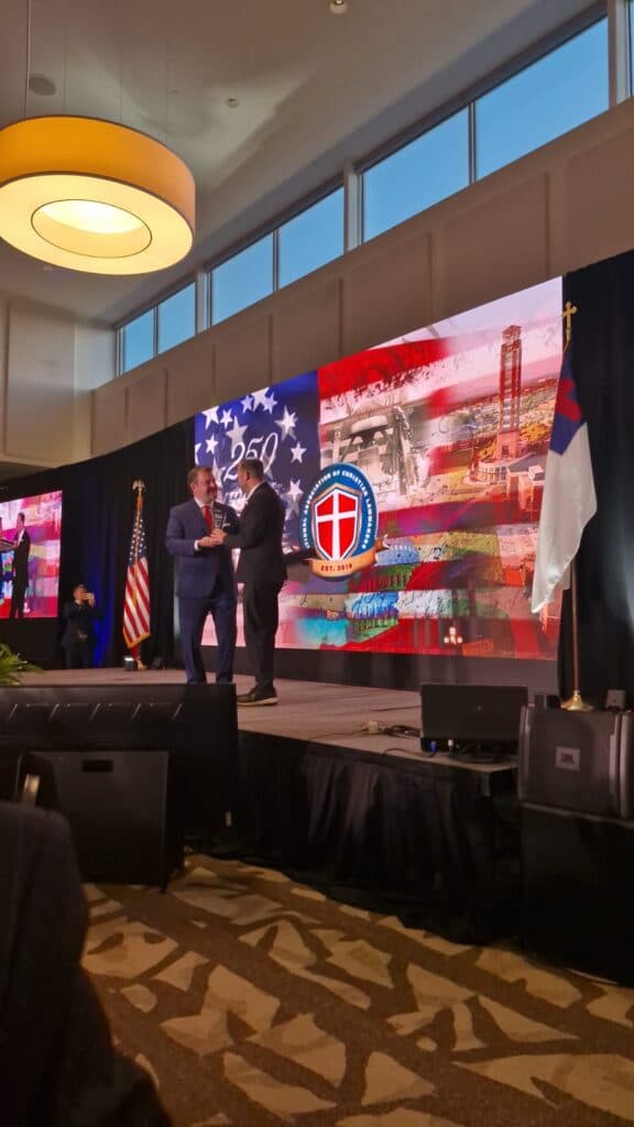 Jason Rapert and Yossi Dagan at the 2026 NACL National Party Conference in Lynchburg, Virginia