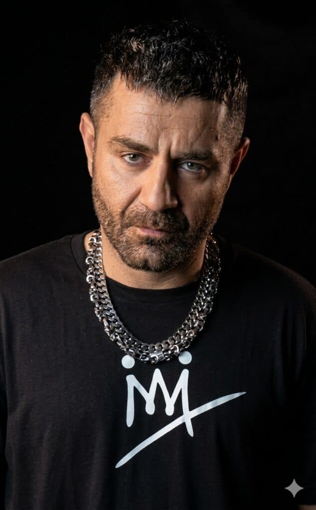 Shahin Najafi speaking or performing onstage