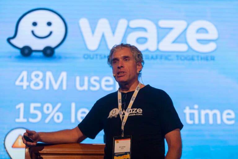 uri levine, president of Waze on stage