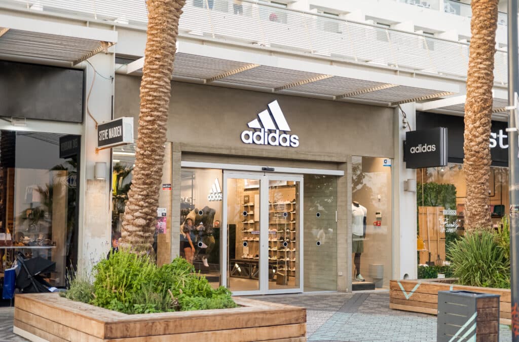 Adidas store in the tourist area of Eilat, Israel.