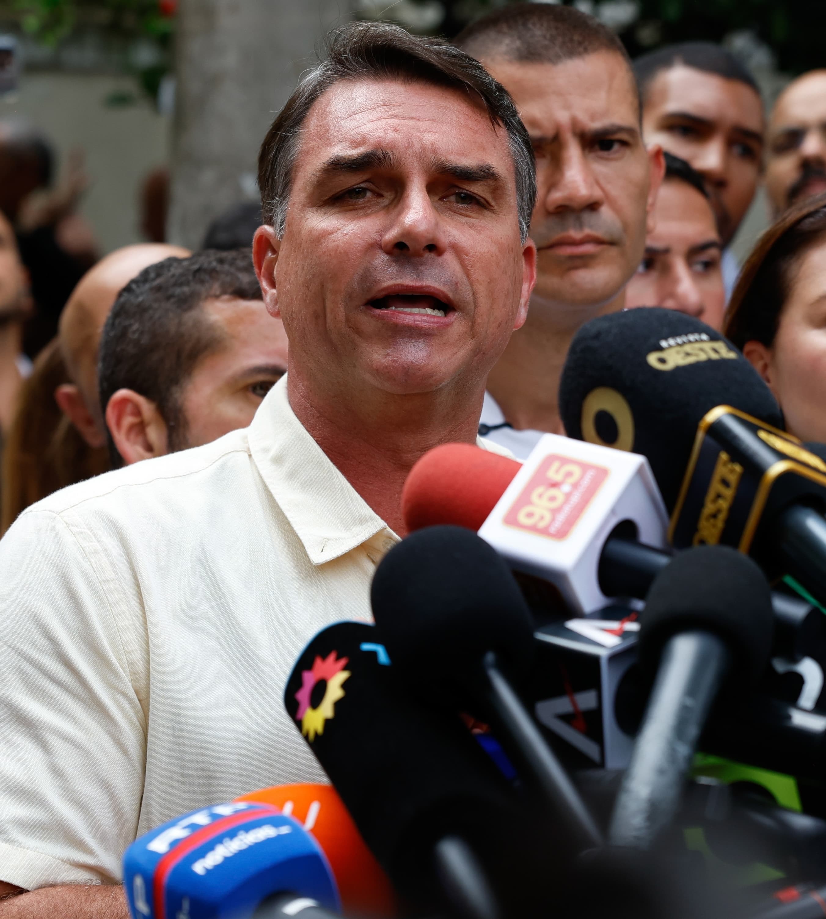 Flavio Bolsonaro brazilian senator votes during his campaign as candidate for presidency of Brazil - Rio de Janeiro, Brazil 04.10.2026