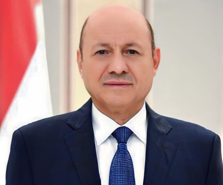 Official portrait of Yemeni Presidential Leadership Council chairman Rashad al-Alimi.