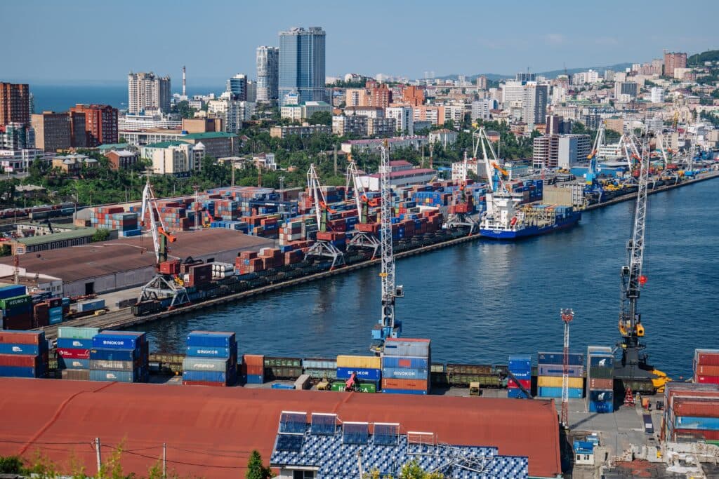 Vladivostok port in Russia as Russia diesel exports face major disruption.